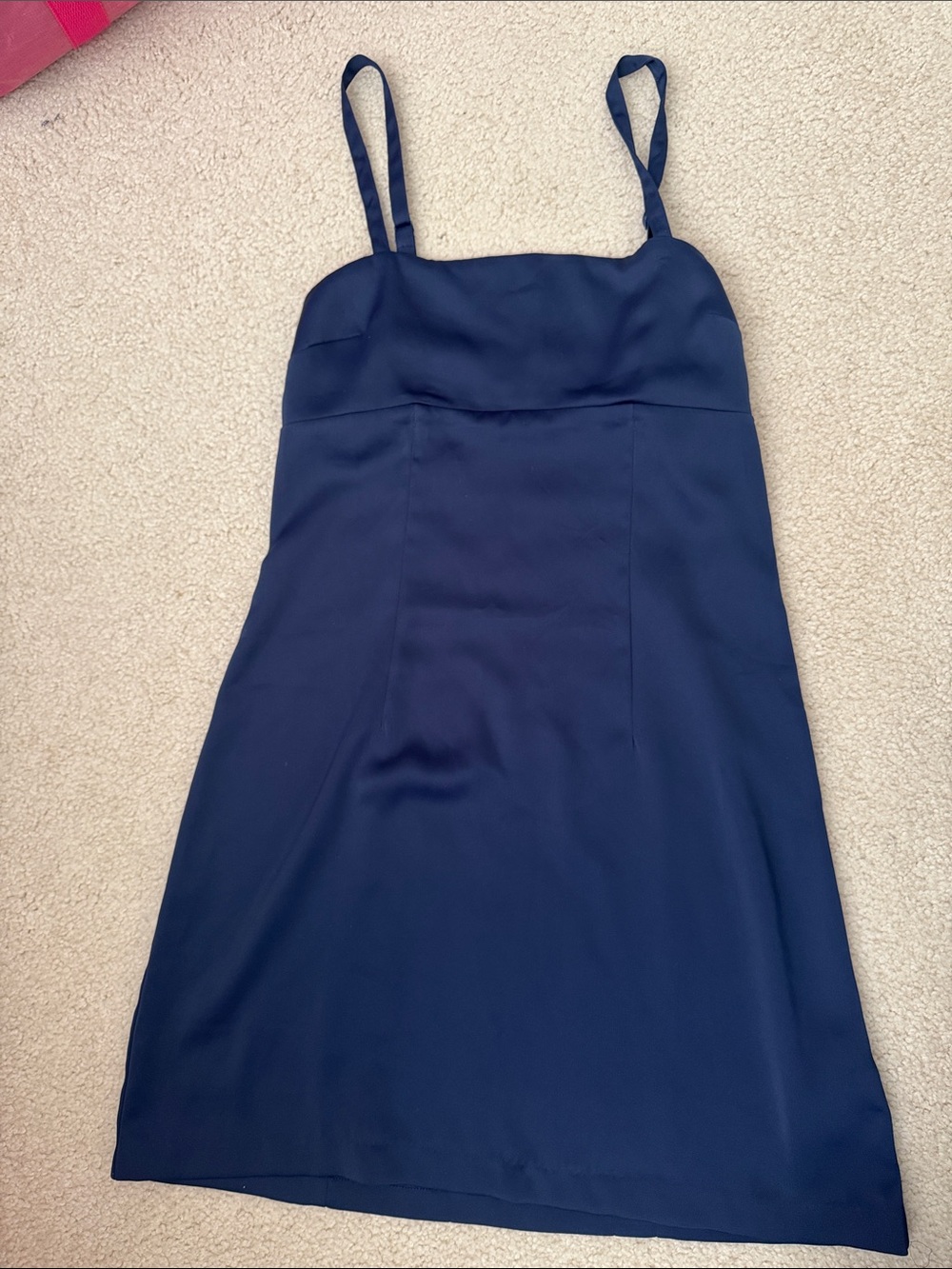 Classic Navy Slip Dress with Spaghetti Straps